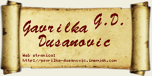 Gavrilka Dušanović vizit kartica